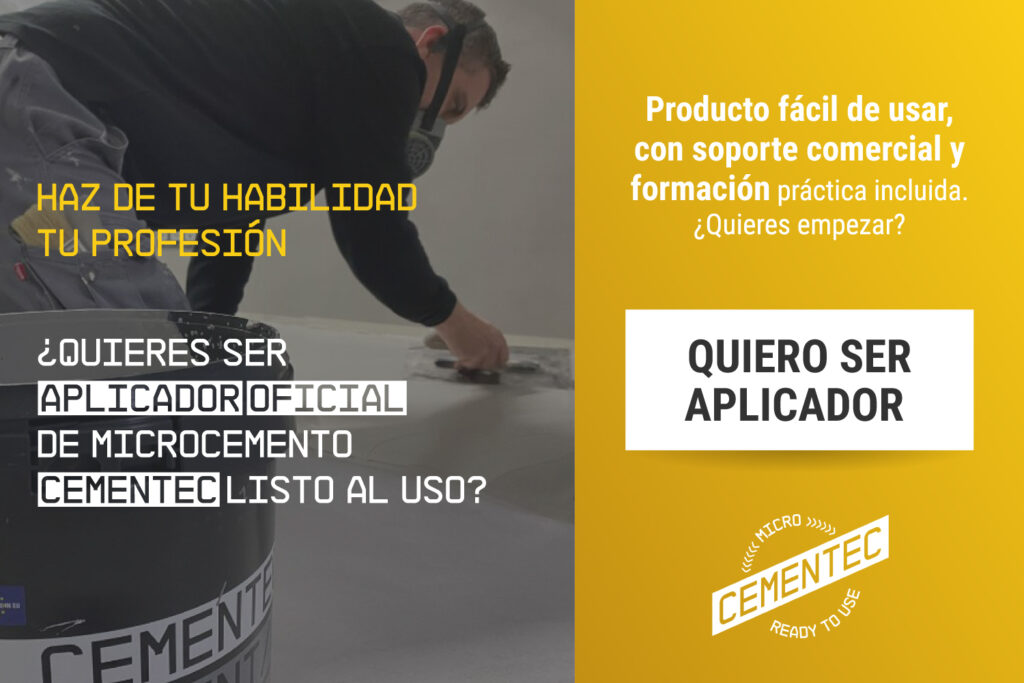 Banner sobre quieres ser aplicador oficial de microcemento cementec listo al uso.